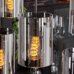 hofstein Suspension - Verre Parane Fumé, 6 lumières