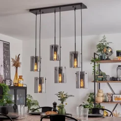 hofstein Suspension - Verre Parane Fumé, 6 lumières