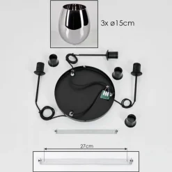 hofstein Suspension - Verre Vevino Chrome, Fumé, 3 lumières