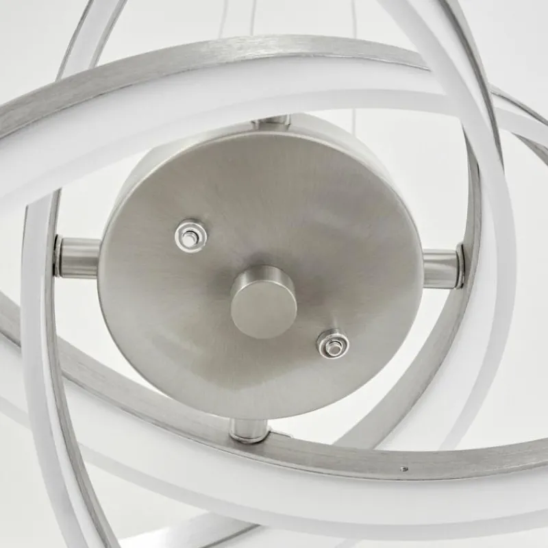 hofstein Suspension Vignats LED Nickel mat, 4 lumières* Éclairage Led