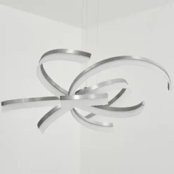 hofstein Suspension Vignats LED Nickel mat, 4 lumières* Éclairage Led