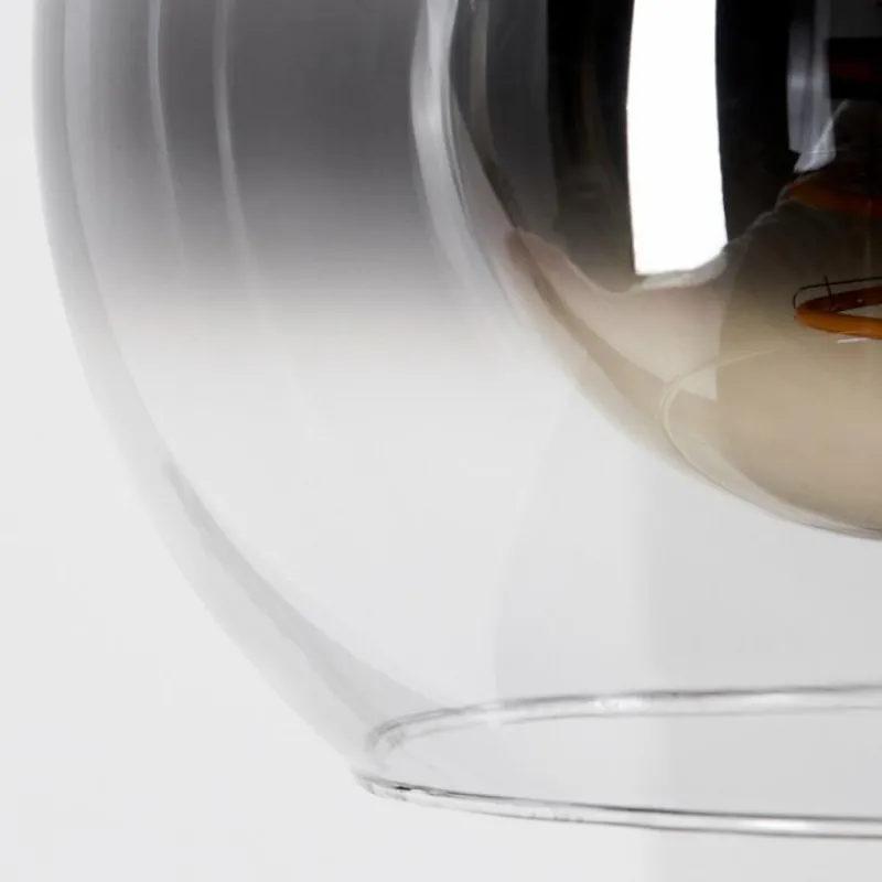 Suspension Verre Fumé-hofstein Suspension Vouhet Brun, Couleur bois, Noir, 5 lumières