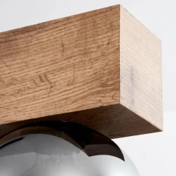 Suspension Verre Fumé-hofstein Suspension Vouhet Brun, Couleur bois, Noir, 5 lumières