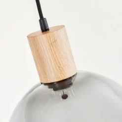 Suspension Verre Fumé-hofstein Suspension Vouhet Brun, Couleur bois, Noir, 1 lumière