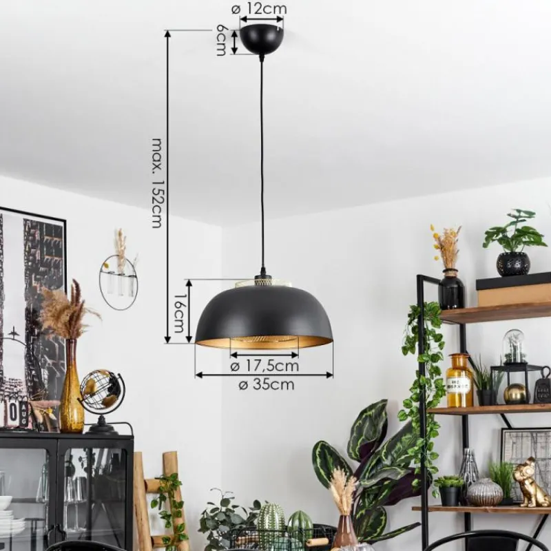 Lampes Dorées-hofstein Suspension Wambez Noir, 1 lumière