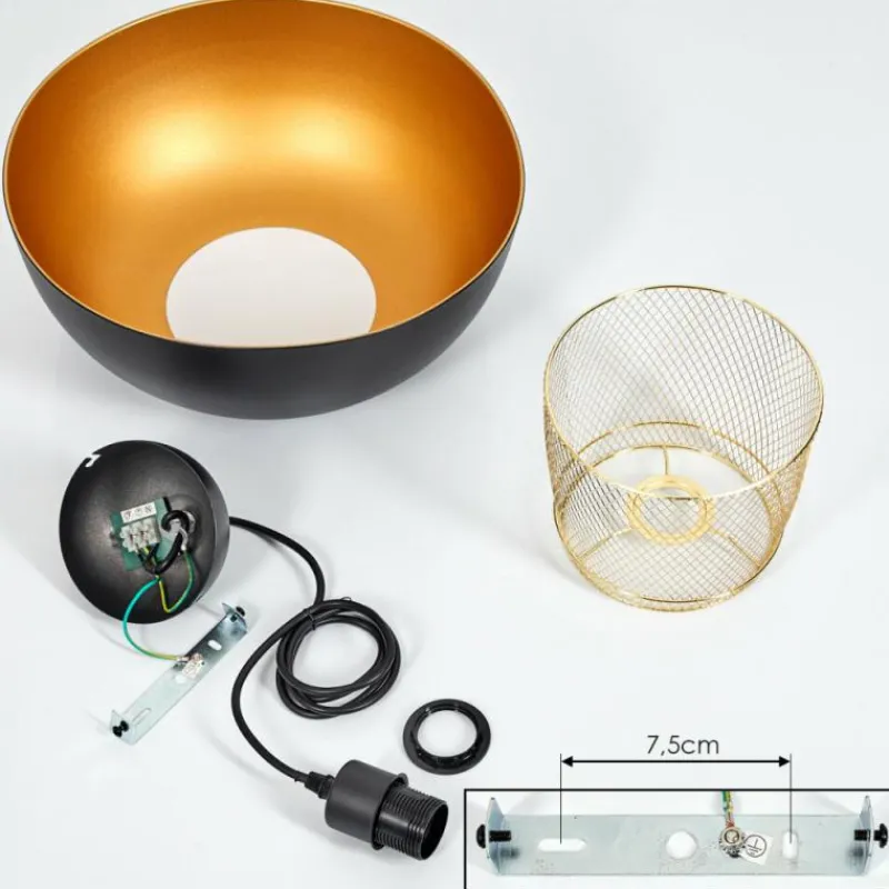 Lampes Dorées-hofstein Suspension Wambez Noir, 1 lumière