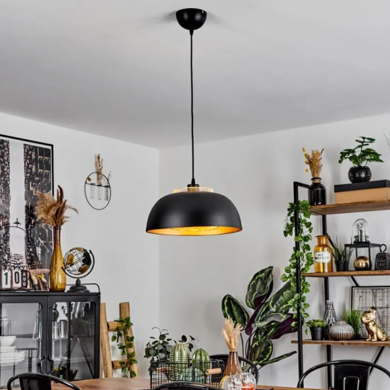 Lampes Dorées-hofstein Suspension Wambez Noir, 1 lumière
