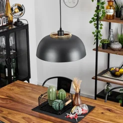 Lampes Dorées-hofstein Suspension Wambez Noir, 1 lumière