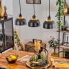 Lampes Dorées-hofstein Suspension Wambez Noir, 3 lumières