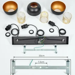 Lampes Dorées-hofstein Suspension Wambez Noir, 3 lumières