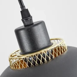 Lampes Dorées-hofstein Suspension Wambez Noir, 3 lumières