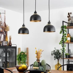Lampes Dorées-hofstein Suspension Wambez Noir, 3 lumières