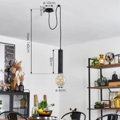 Lampes Vintages & Rétros-hofstein Suspension Wheelwright Nickel mat, Noir, 1 lumière