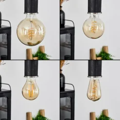 Lampes En Bois-hofstein Suspension Wheelwright Nickel mat, Noir, 10 lumières