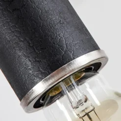 Lampes Industrielles-hofstein Suspension Wheelwright Nickel mat, Noir, 3 lumières