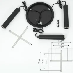Lampes Industrielles-hofstein Suspension Wheelwright Nickel mat, Noir, 3 lumières