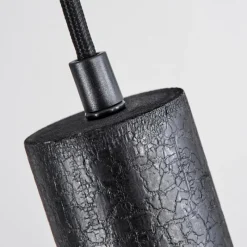 Lampes Industrielles-hofstein Suspension Wheelwright Nickel mat, Noir, 3 lumières