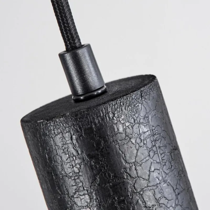 Lampes Industrielles-hofstein Suspension Wheelwright Nickel mat, Noir, 3 lumières