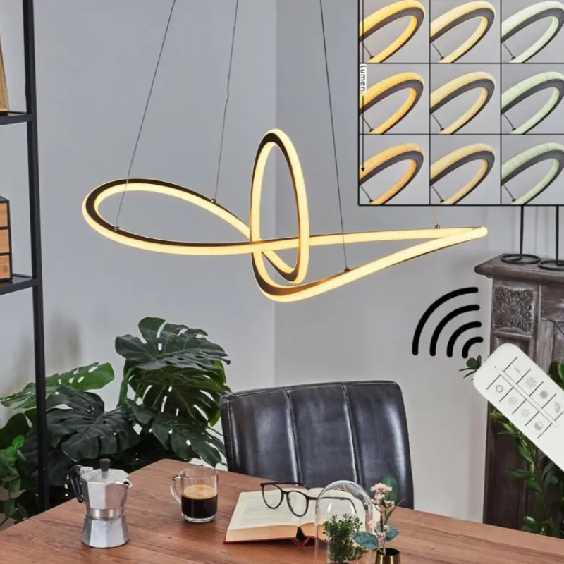 hofstein Suspension Zibreira LED Noir, 1 lumière, Télécommandes