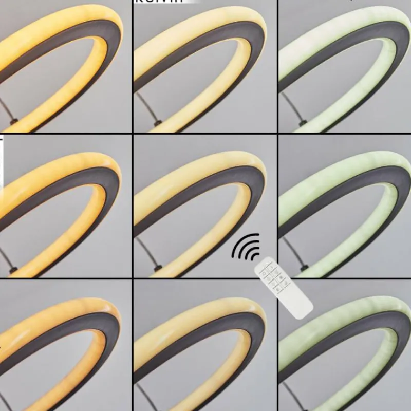 hofstein Suspension Zibreira LED Noir, 1 lumière, Télécommandes