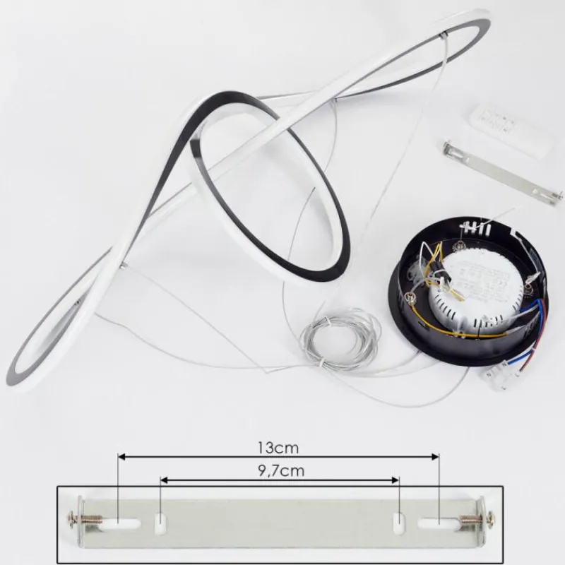 hofstein Suspension Zibreira LED Noir, 1 lumière, Télécommandes