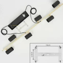 Luminaires Scandinaves-hofstein Suspension Zuoz Laiton, Noir, 6 lumières