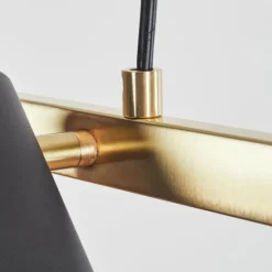 Luminaires Scandinaves-hofstein Suspension Zuoz Laiton, Noir, 4 lumières