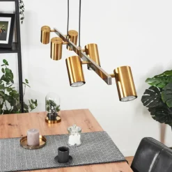 Lampes Industrielles-hofstein Suspension Zuoz Vieux laiton, 6 lumières