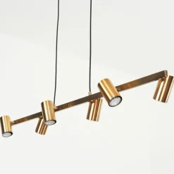 Lampes Industrielles-hofstein Suspension Zuoz Vieux laiton, 6 lumières