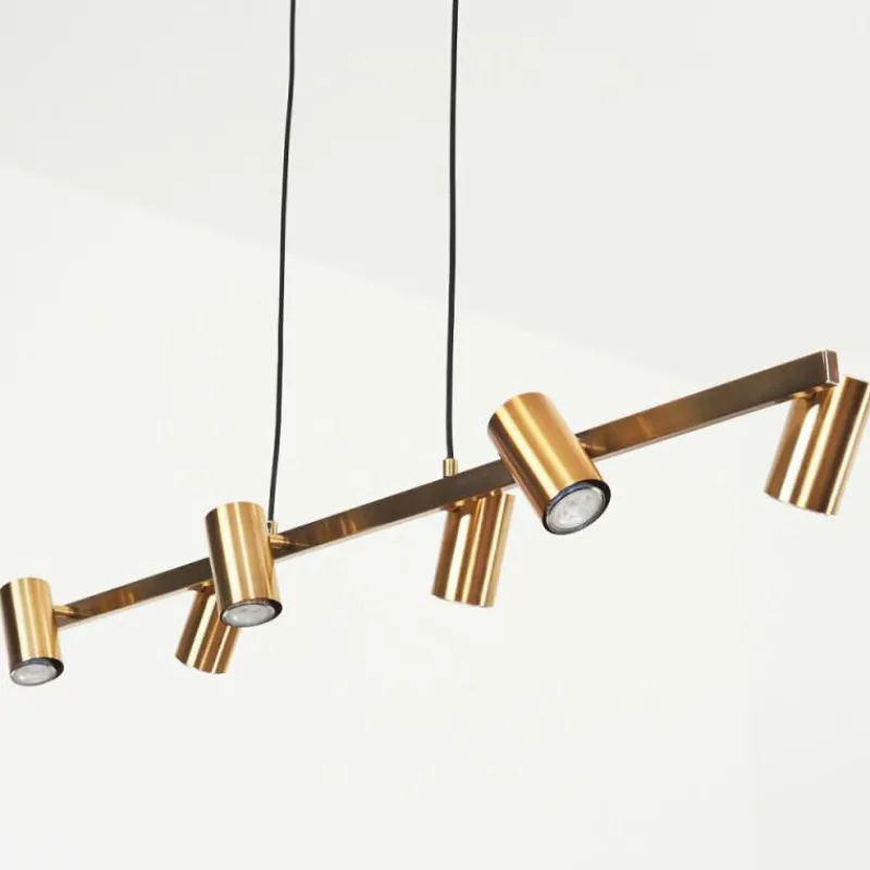 Lampes Industrielles-hofstein Suspension Zuoz Vieux laiton, 6 lumières