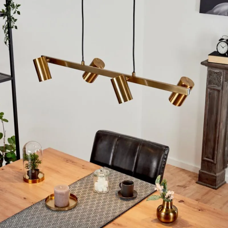 Lampes Industrielles-hofstein Suspension Zuoz Vieux laiton, 4 lumières