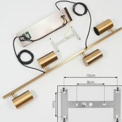 Lampes Industrielles-hofstein Suspension Zuoz Vieux laiton, 4 lumières