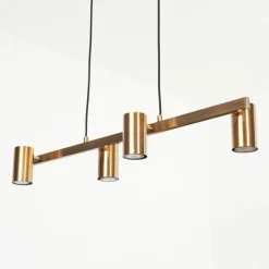 Lampes Industrielles-hofstein Suspension Zuoz Vieux laiton, 4 lumières