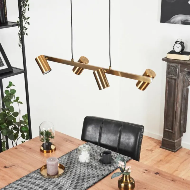 Lampes Industrielles-hofstein Suspension Zuoz Vieux laiton, 4 lumières