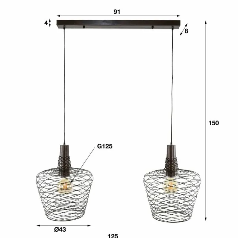 Lampes Industrielles-hofstein Suspension Accent Cuivre, 2 lumières
