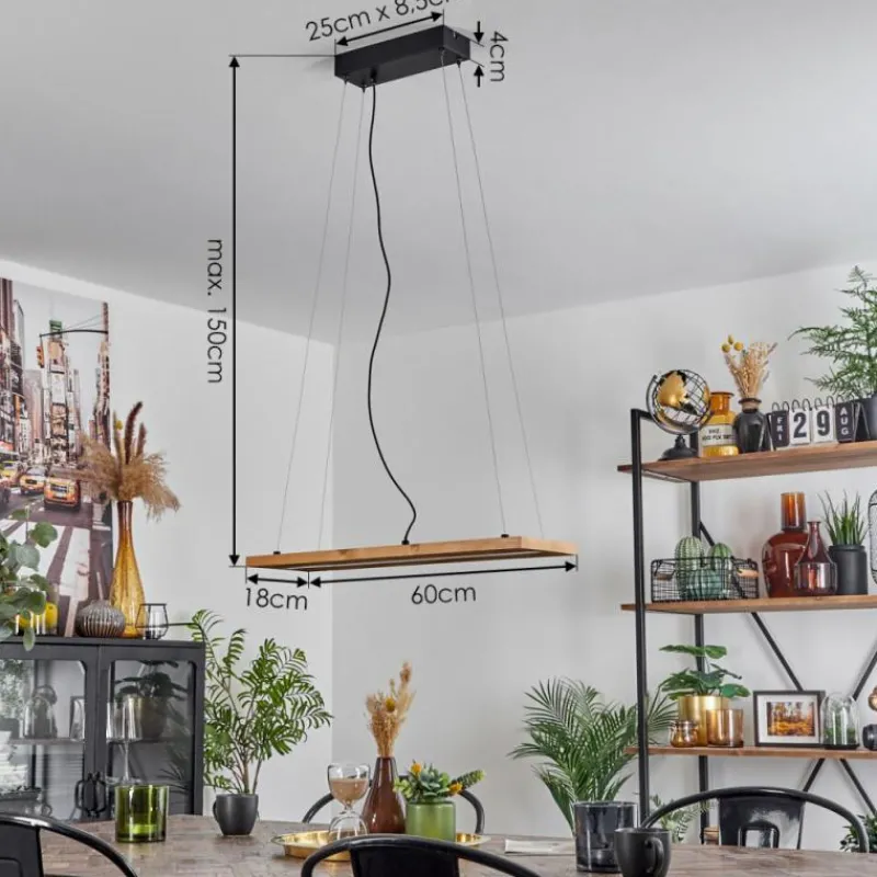 Luminaires Scandinaves-hofstein Suspension Adak LED Noir, 1 lumière