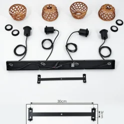 Style Boho-Chic-hofstein Suspension Aeschi Noir, 4 lumières