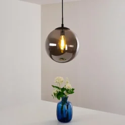 hofstein Suspension Agropoli Fumée, Noir, 1 lumière