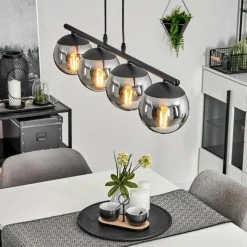 hofstein Suspension Agropoli Noir, 4 lumières