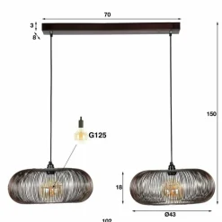 hofstein Suspension Agueda, 2 lumières* Suspensions
