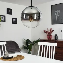 Suspension Verre Fumé-hofstein Suspension Ahanga Noir, 1 lumière