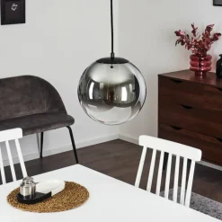 Suspension Verre Fumé-hofstein Suspension Ahanga Noir, 1 lumière