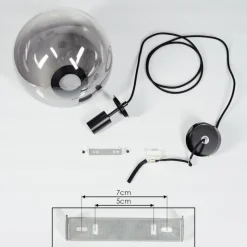 Suspension Verre Fumé-hofstein Suspension Ahanga Noir, 1 lumière