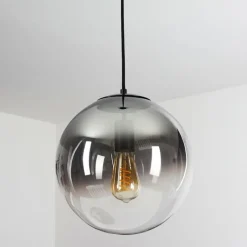 Suspension Verre Fumé-hofstein Suspension Ahanga Noir, 1 lumière