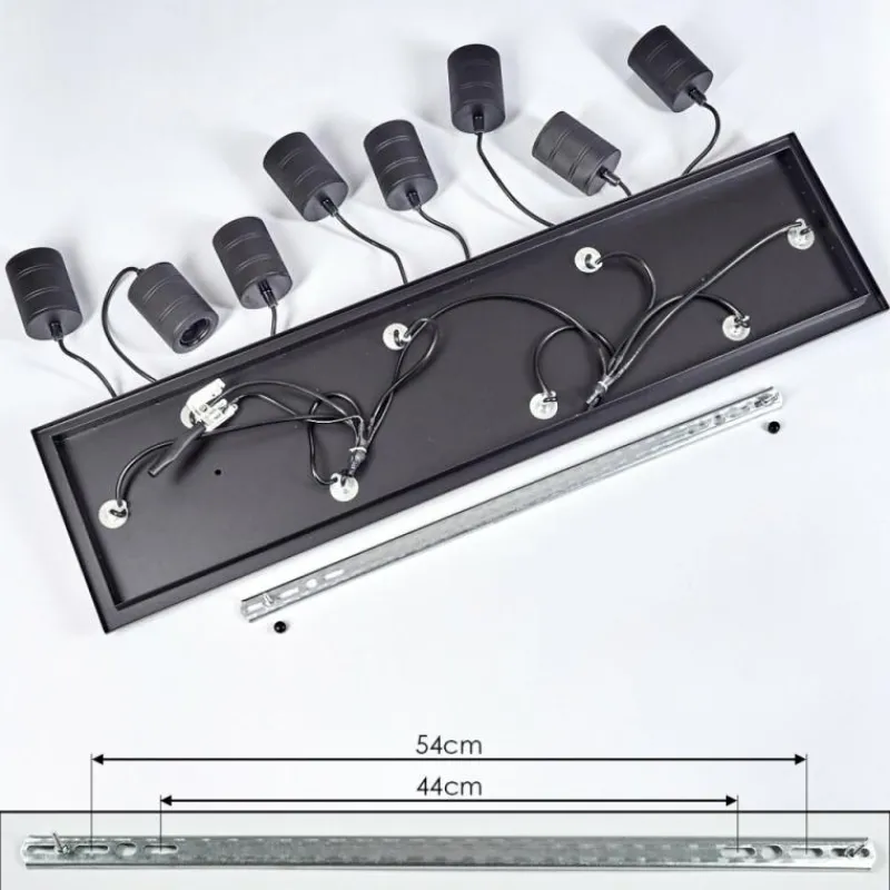 Lampes Industrielles-hofstein Suspension Ajaccio Noir, 8 lumières