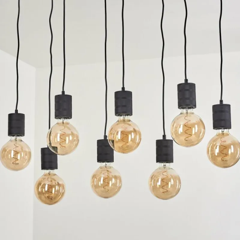 Lampes Industrielles-hofstein Suspension Ajaccio Noir, 8 lumières