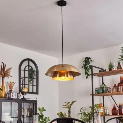 Lampes Vintages & Rétros-hofstein Suspension Albo Noir, 1 lumière