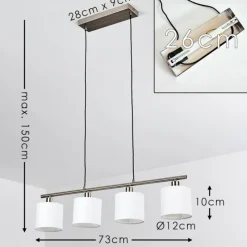 Lampes En Tissu-hofstein Suspension Alsen Nickel mat, 4 lumières