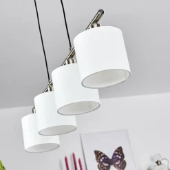 Lampes En Tissu-hofstein Suspension Alsen Nickel mat, 4 lumières