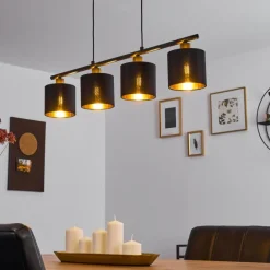Lampes En Tissu-hofstein Suspension Alsen Noir, 4 lumières